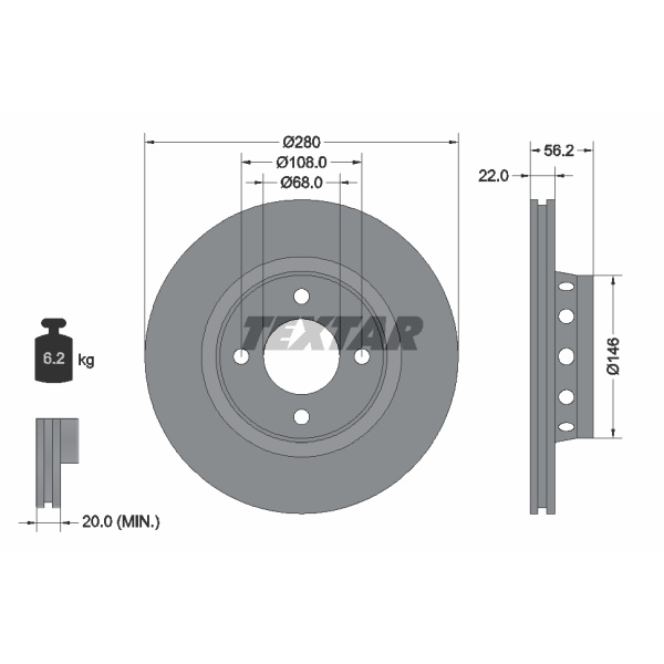 Textar Bremsscheiben Beläge vorne für AUDI 80 8C B4 Cabrio