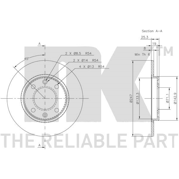 NK Bremsscheiben 247mm Beläge hinten für CITROEN Saxo Xsara Zx PEUGEOT 206 306