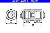 Ate 03.3511-0800.1 Adapter Bremsleitung für Daf Porsche Volvo Vag Ferrari
