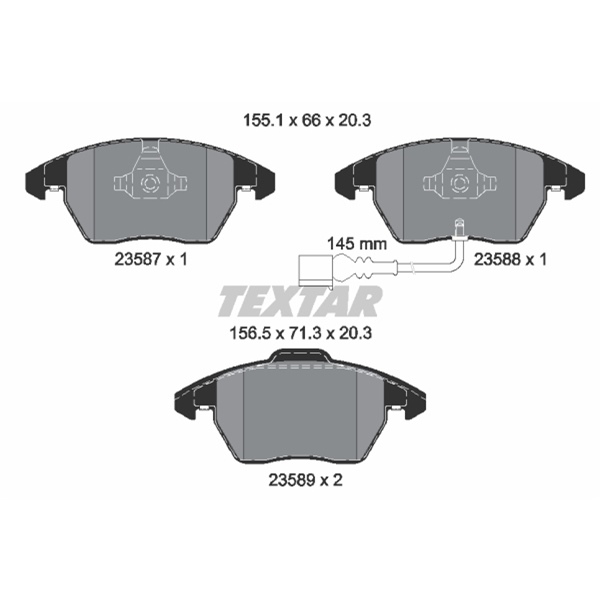 Textar Bremsscheiben + Beläge vorne + hinten für AUDI A3 8P1