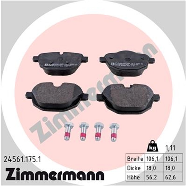  Zimmermann Formula Z Bremsscheiben Beläge Wk hinten für BMW 5Er F18 535Li