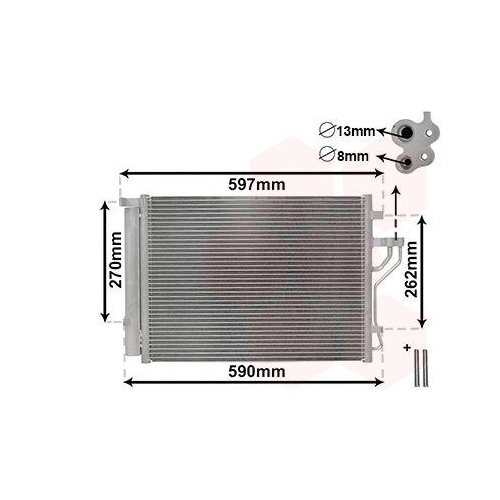 Van Wezel 82005280 Kondensator Klimaanlage für Hyundai