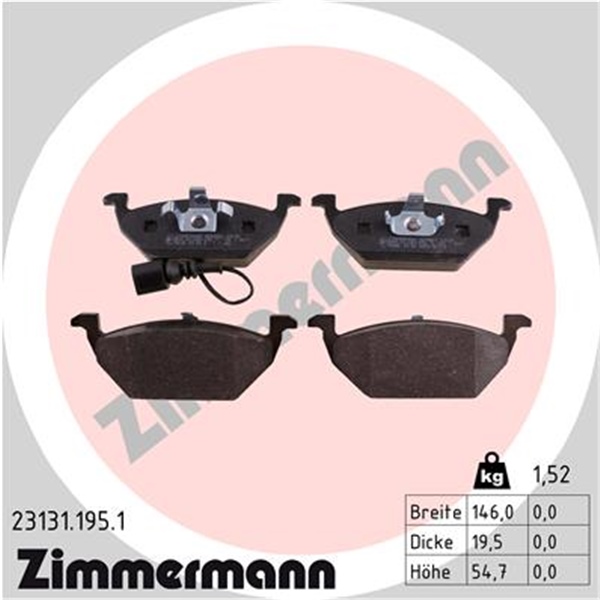 Zimmermann Bremsscheiben+Beläge vorne+hinten für VW Golf 4 für SKODA Octavia