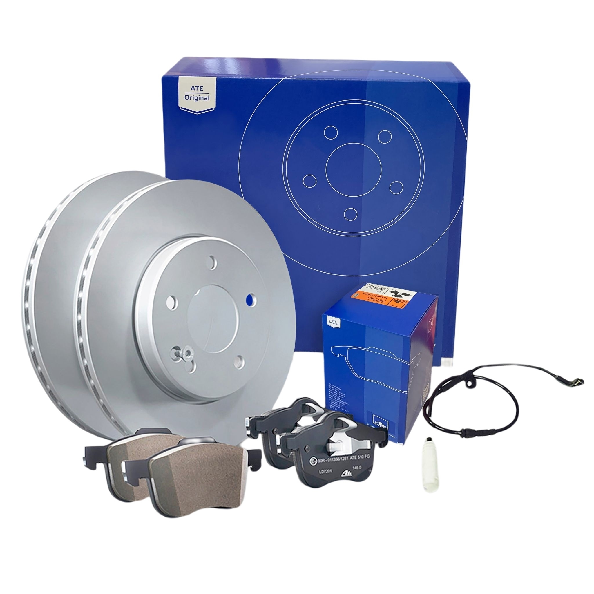 ATE BREMSSCHEIBEN BREMSE BREMSEN BELÄGE KIT VORNE AUDI A3 8P1 2.0 TDI