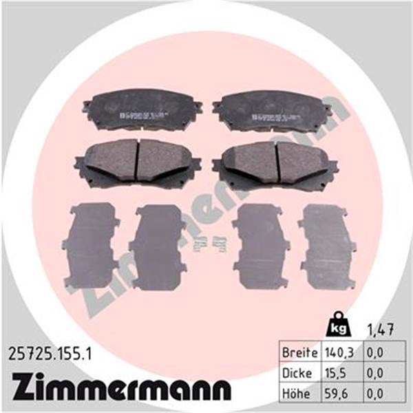 Zimmermann Sport Bremsscheiben Beläge für MAZDA 6 (Gj, Gl) 2.0  2.5  2.2 D vorne