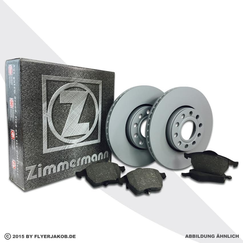 ORIGINAL ZIMMERMANN BREMSEN SET 2 BREMSSCHEIBEN + 4 BREMSBELÄGE VORNE 