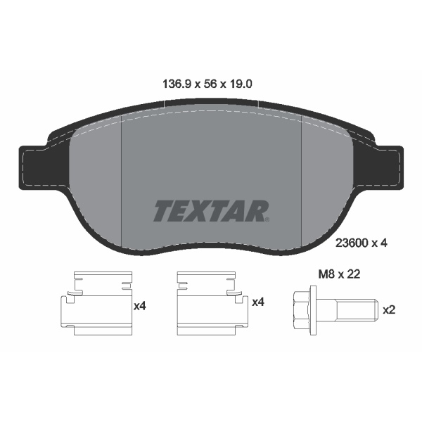 Textar Bremsscheiben Beläge vorne für CITROEN Berlingo C3-C4 für PEUGEOT 207-307