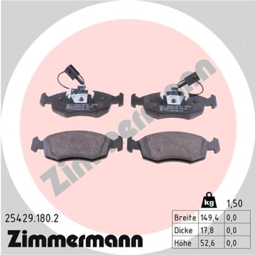 Zimmermann Bremsscheiben Beläge Vorne Hinten FIAT PUNTO 1.4 Natural Power