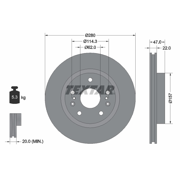 Textar Bremsscheiben Ø 280Mm Beläge Für Suzuki Sx4 S-Cross Vitara Ly vorne