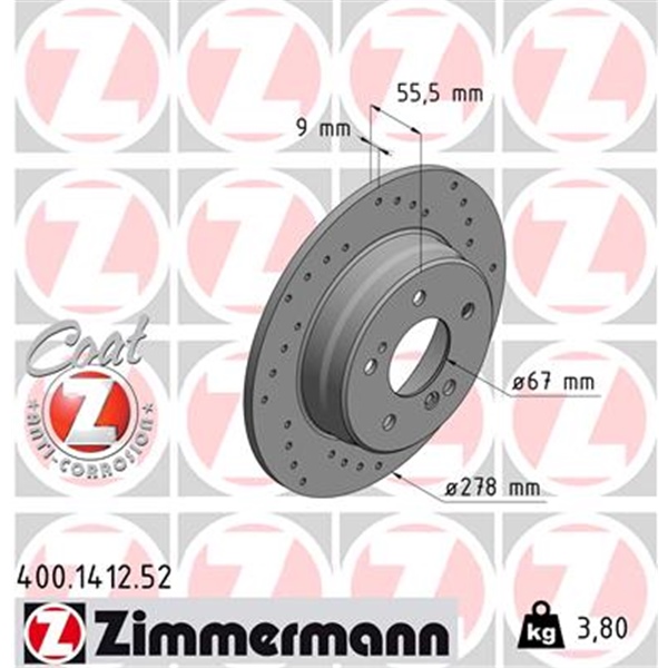 Zimmermann Sport Bremsscheiben für MERCEDES W210 270Cdi R170 vorne + hinten