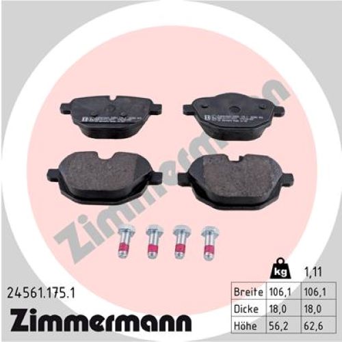 Zimmermann Sport Bremsscheiben+Beläge vorne+hinten für BMW 5Er F10 F18 F11