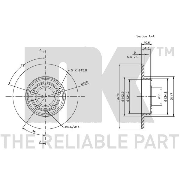 NK Bremsscheiben Ø232mm+Bremsbeläge hinten für SEAT Ibiza Iv Leon Toledo Ii 1M