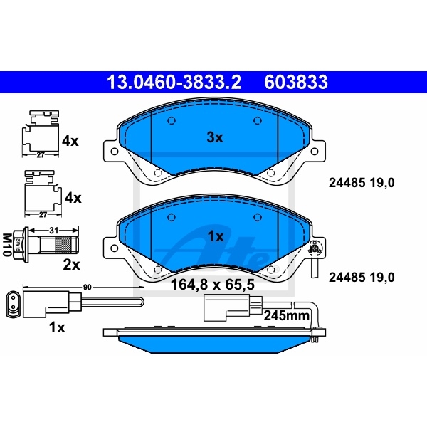 ATE Bremsenset vorne + hinten Bremsscheiben + Bremsbeläge FORD TRANSIT Kasten