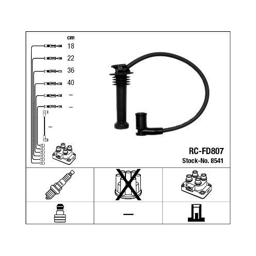 Ngk 8541 Zündleitungssatz Für Zylinder 1-4 für Ford Mazda Volvo