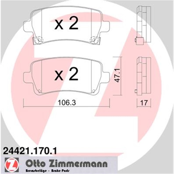 Zimmermann Bremsscheiben + Beläge vorne + hinten Opel Insignia 17 Zoll