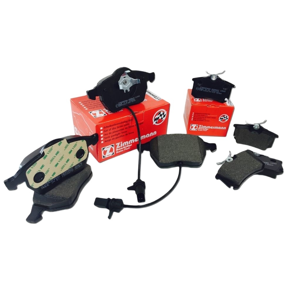 ZIMMERMANN BREMSE BREMSEN BELÄGE KIT VORNE HINTEN VW PASSAT 3BG