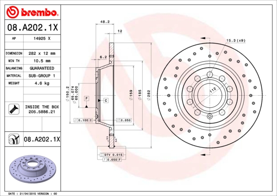 Brembo Gelochte Bremsscheiben + Beläge Hinten Für Vw Golf 5 6 Gti Gtd Octavia Rs