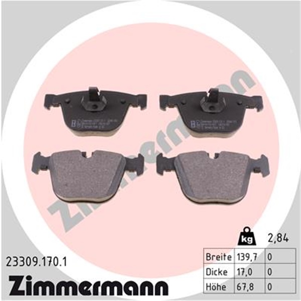 Zimmermann Bremsenset hinten Bremsscheiben + Bremsbeläge für BMW E61 Touring