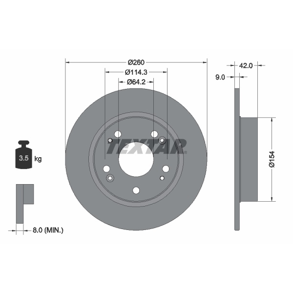 Textar Bremsscheiben + Beläge hinten für HONDA Civic 8 Viii Fn Fk