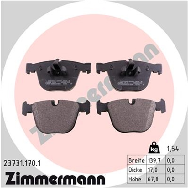 Zimmermann Sport Bremsscheiben Beläge hinten für BMW 5Er F07 Gt Gran Turismo