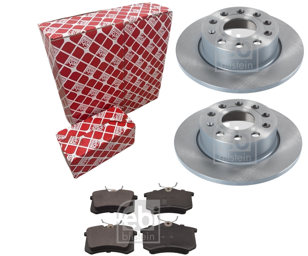  febi BREMSSCHEIBEN + BELÄGE HINTEN für AUDI A3 8P VW GOLF 5 6 SKODA OCTAVIA YETI
