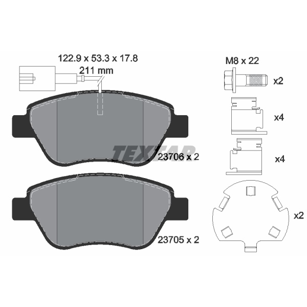 Textar Bremsenset vorne Bremsscheiben Bremsbeläge für FIAT 500