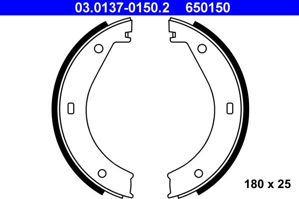 ATE Bremsbackensatz, Feststellbremse 03.0137-0150.2