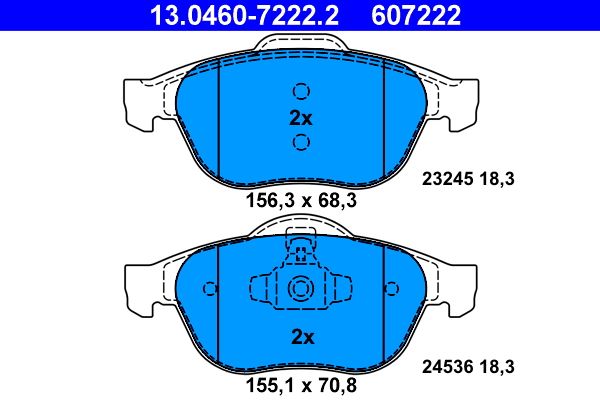 ATE 13.0460-7222.2 Bremsbeläge für Renault 7701209672 8671016705