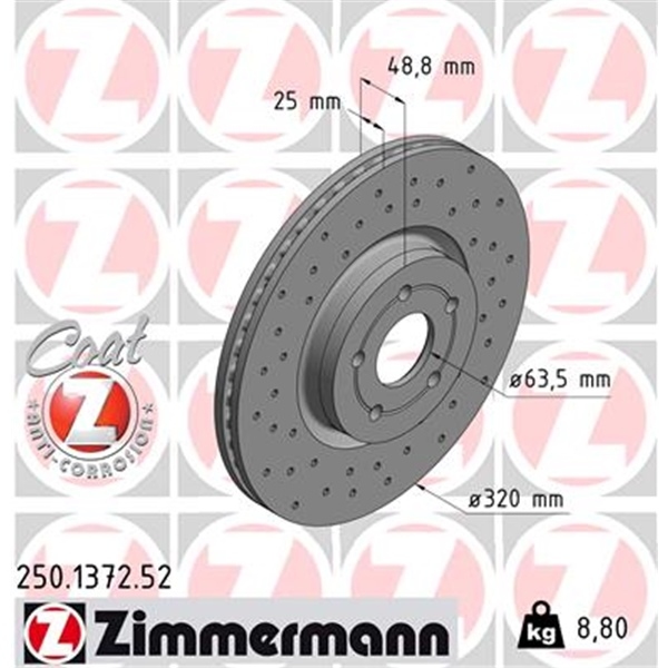 Zimmermann Sportscheiben Beläge vorne für FORD Focus Iii Mk3 2.0 St Kuga Ii Mk2
