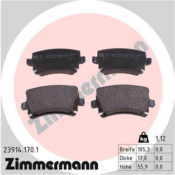 ZIMMERMANN BREMSE BREMSEN BREMSSCHEIBEN BELÄGE KIT SATZ VW PASSAT 3C2 2.0 TDI 