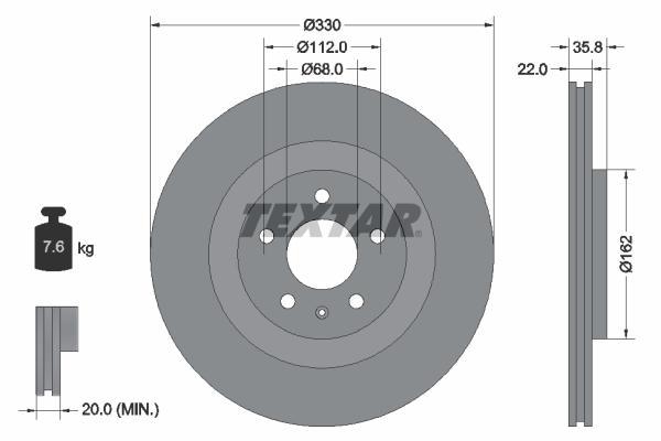 Textar Bremsenset Bremsscheiben + Beläge Hinten für AUDI A4 B9 Avant 8W5, 8WD