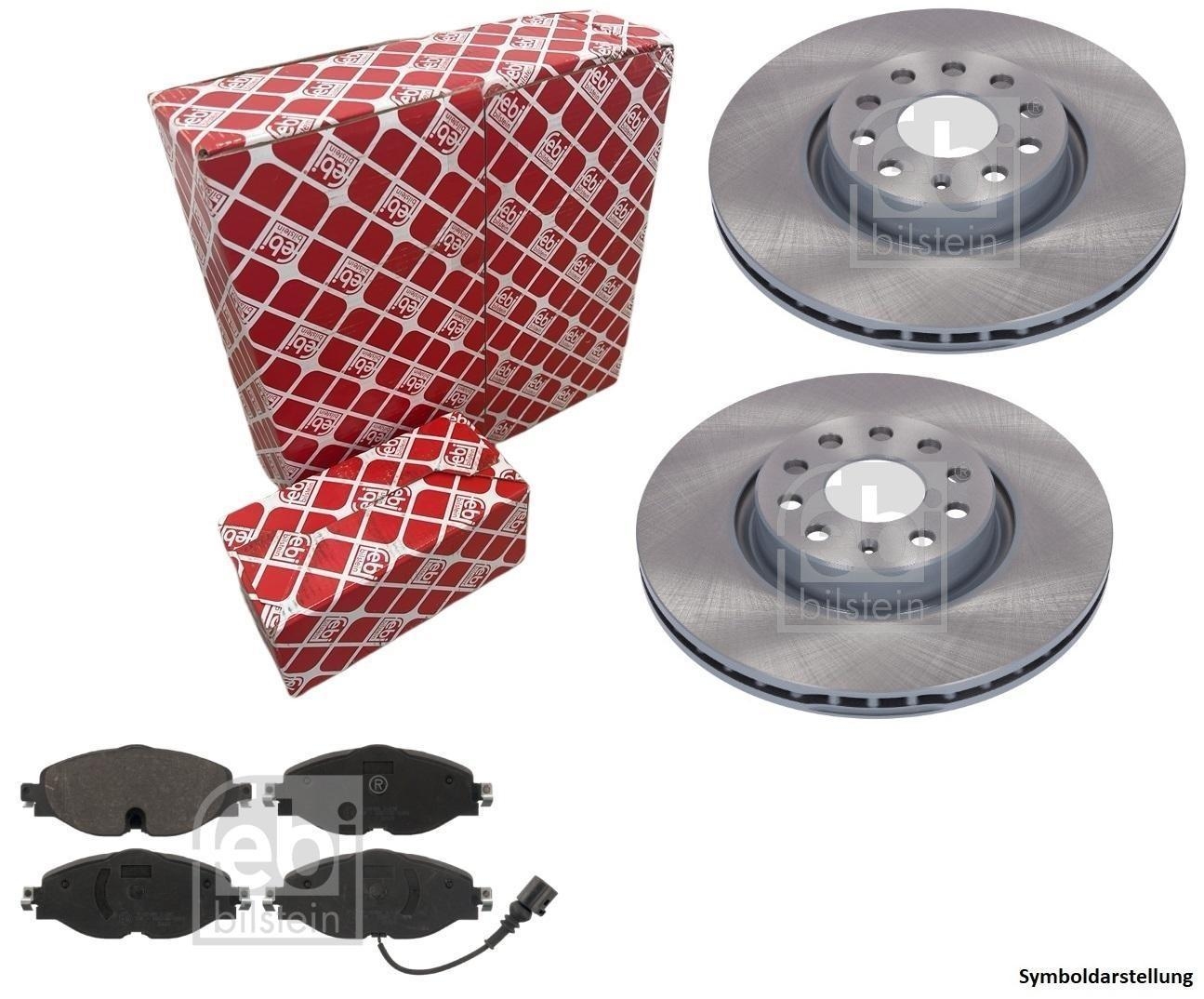 Febi Bremsscheiben 312mm + Bremsbeläge vorne für Audi Seat Skoda VW