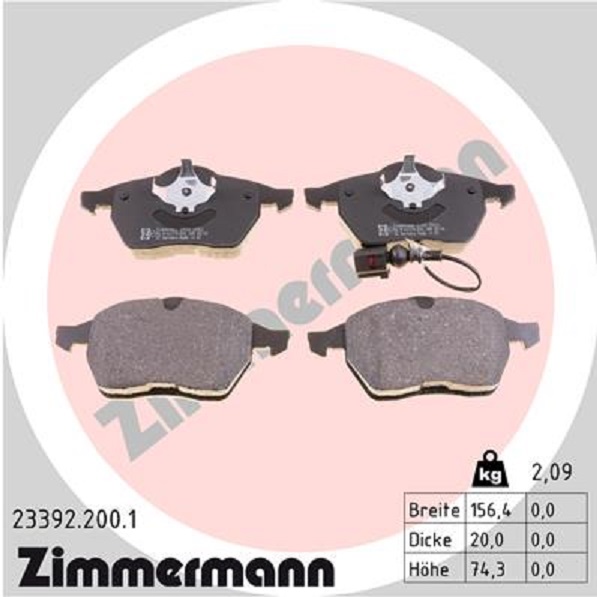 Zimmermann Bremse Bremsen Bremsscheiben Beläge Vorne für Vw 312 Mm Scheiben