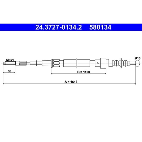 Ate 24.3727-0134.2 Seilzug Feststellbremse Hinten für Vag