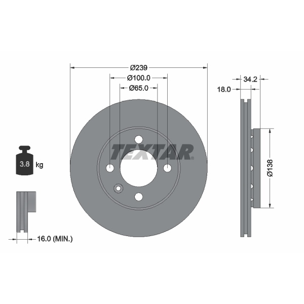 Textar Bremsscheiben + Beläge vorne Für Vw Polo 6N1 6N2 + Lupo + Seat Arosa