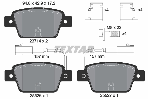 TEXTAR BREMSSCHEIBEN 251mm + BELÄGE HINTEN für FIAT BRAVO 198 + LANCIA DELTA 844