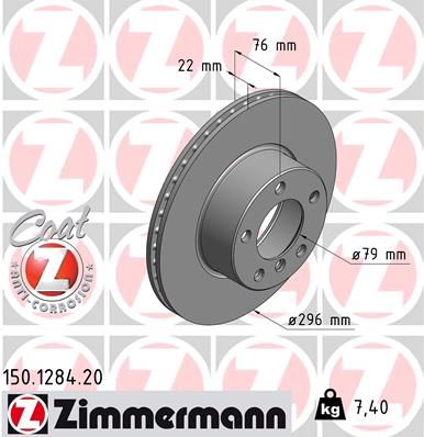 ZIMMERMANN Bremsscheibe Coat Z 150.1284.20