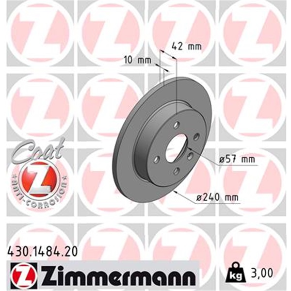 Zimmermann Bremsscheiben + Beläge für OPEL Astra G Mit Abs vorne+hinten