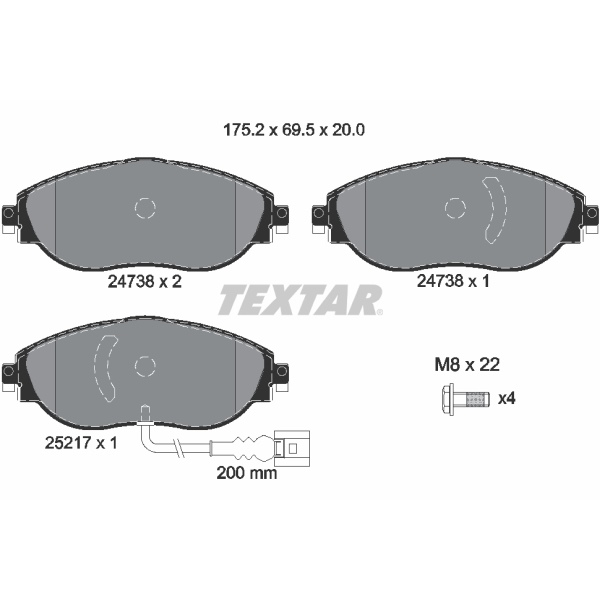 Textar Bremsscheiben 340mm Beläge vorne für AUDI S3 VW Golf 7 Gti Octavia Leon