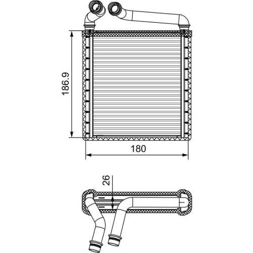 Valeo 811500 Wärmetauscher Innenraumheizung für Skoda VW