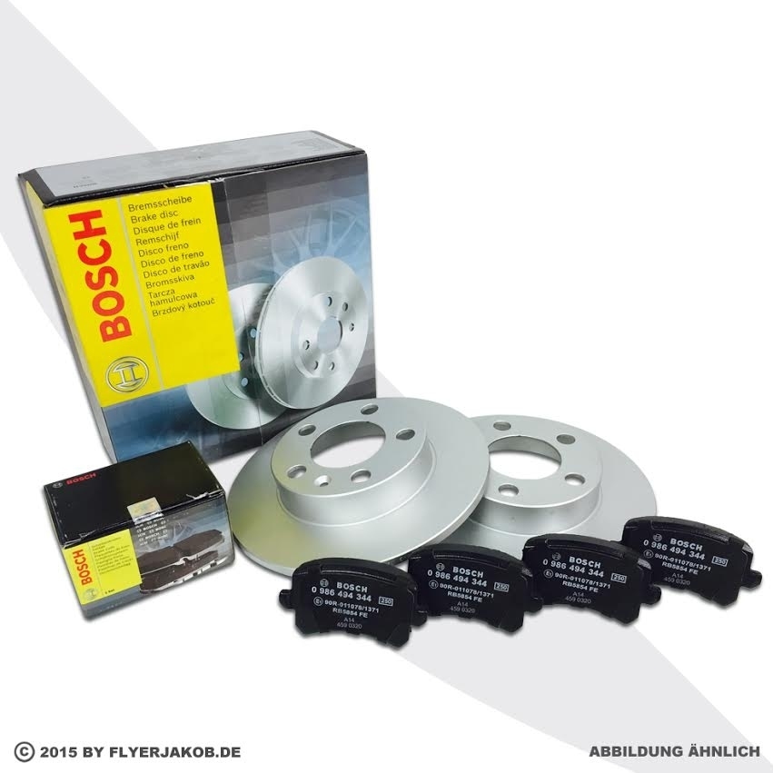 ORIGINAL BOSCH BREMSEN SET 2 BREMSSCHEIBEN + 4 BREMSBELÄGE HINTEN VW TOURAN