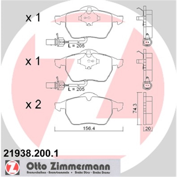 Original Zimmermann Sport Bremsen Set 2 Bremsscheiben + 4 Bremsbeläge vorne