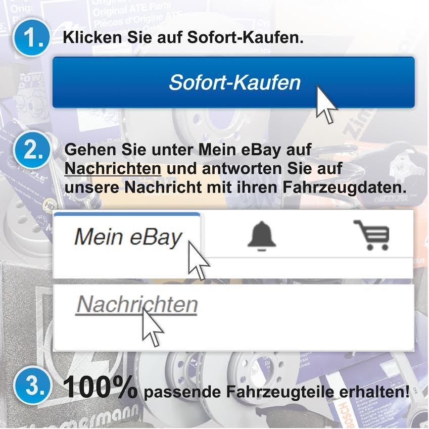 ZIMMERMANN BREMSEN BREMSSCHEIBEN BREMSBELÄGE VORNE BMW E87 116 i 