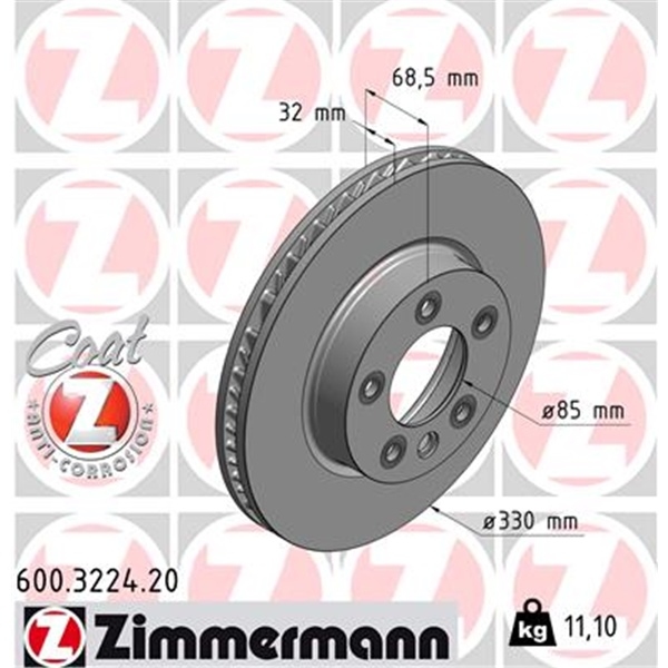 ZIMMERMANN Bremsen Kit Bremsscheiben + Beläge Porsche Cayenne 955 VW Touareg 7L
