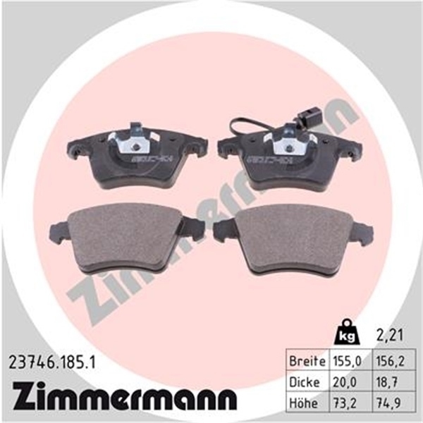 Zimmermann Bremsscheiben Beläge vorne hinten für VW T5 T6 Transporter Multivan