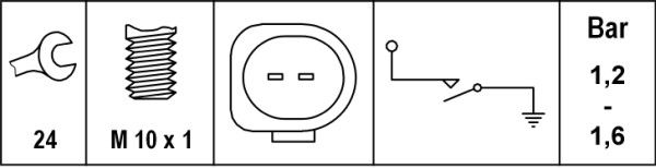 HELLA 6ZL 008 280-101 Öldruckschalter M10x1 12V für VW Audi SEAT Skoda