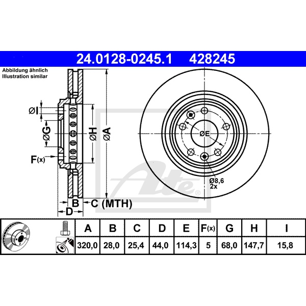 ATE Bremsscheiben 320Mm Beläge vorne Für Renault Laguna 3 Iii Talisman