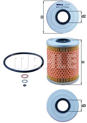 MAHLE/KNECHT Ölfiltereinsatz OX 187D  