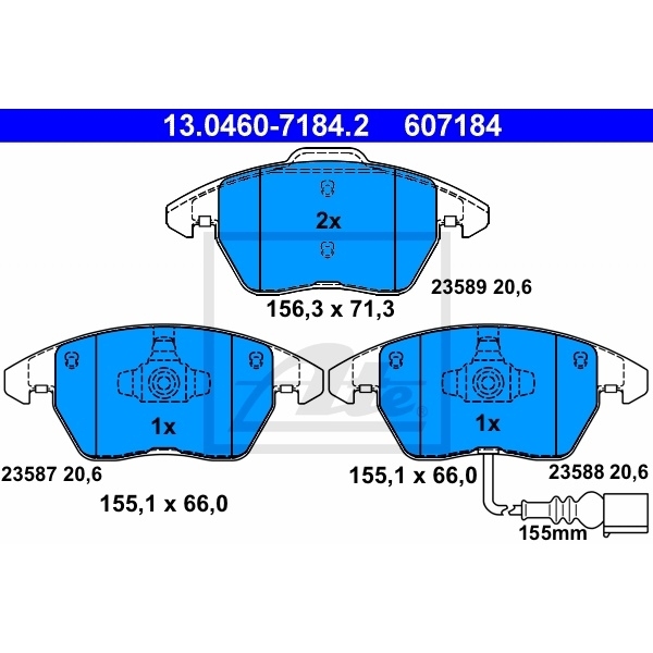 ATE Bremsscheiben + Beläge vorne für VW Golf 5 6 Passat 3C Touran für AUDI A1 A3