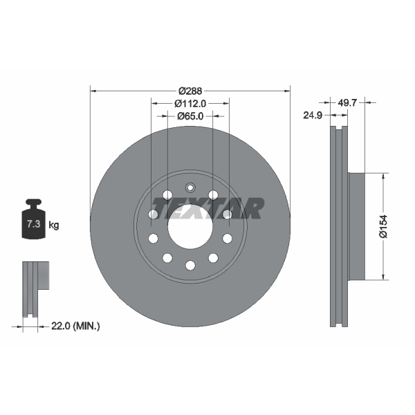 Textar Bremsscheiben + Beläge vorne + hinten für AUDI A3 8P1